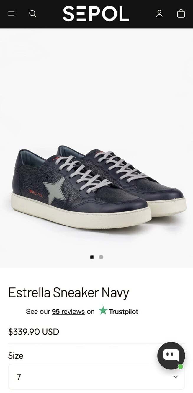 SEPOL Estrella NWOT Handcrafted In Turkey Men’s Leather Star Sneakers Size 11.5